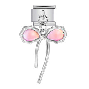 Pink Opal Bow, Silver