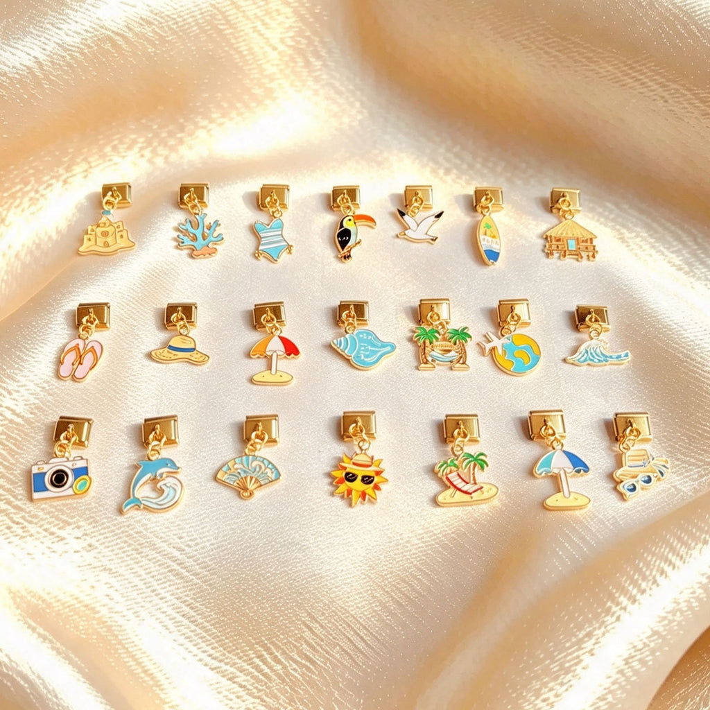 Gold Beach Dangle Charms, Summer