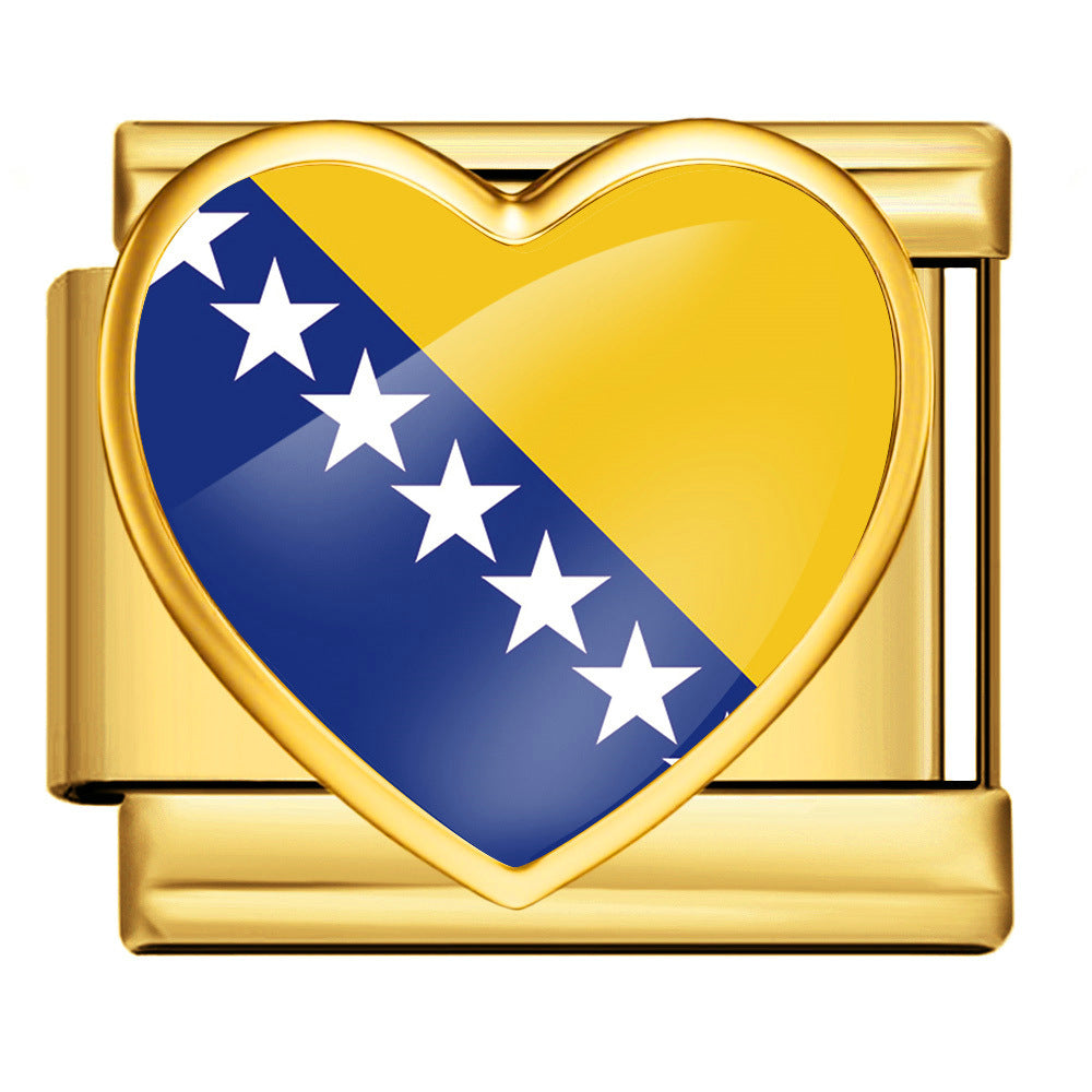 Gold National Flag Charms