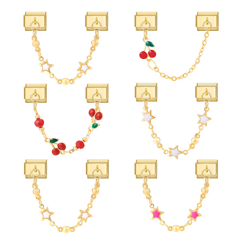 Star and Cherry Chain Charms
