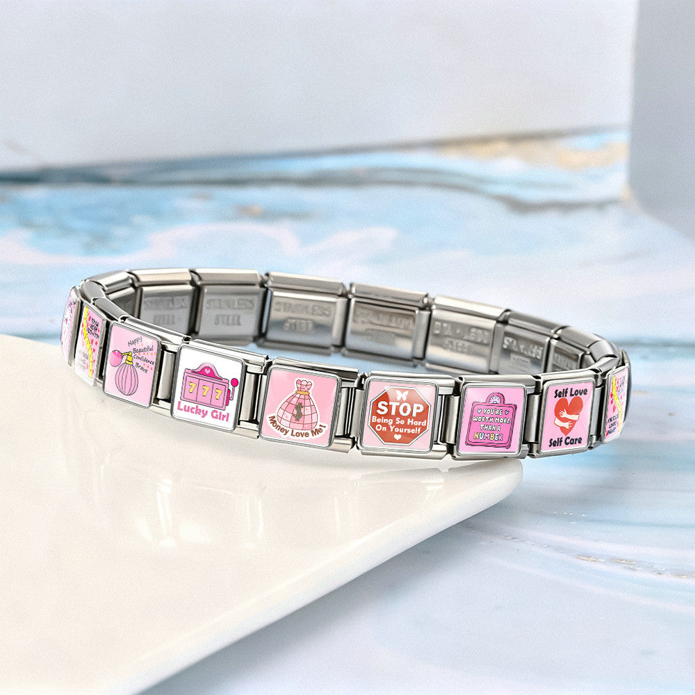 Pink Self-Love Charms, Silver and Gold