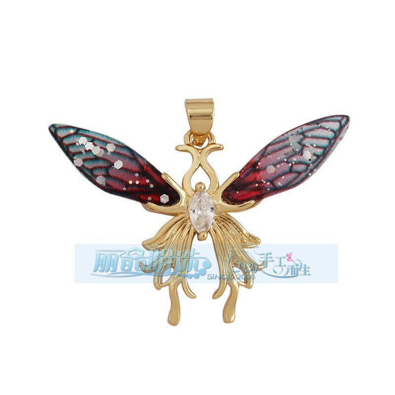 Crystal Tail Butterfly Hot Pink
