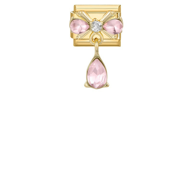 Pink Bow with Pink Drop