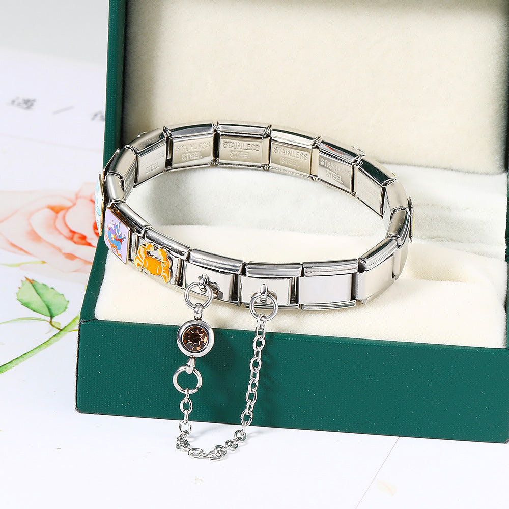 Birthstone Chain Charms, Double Link