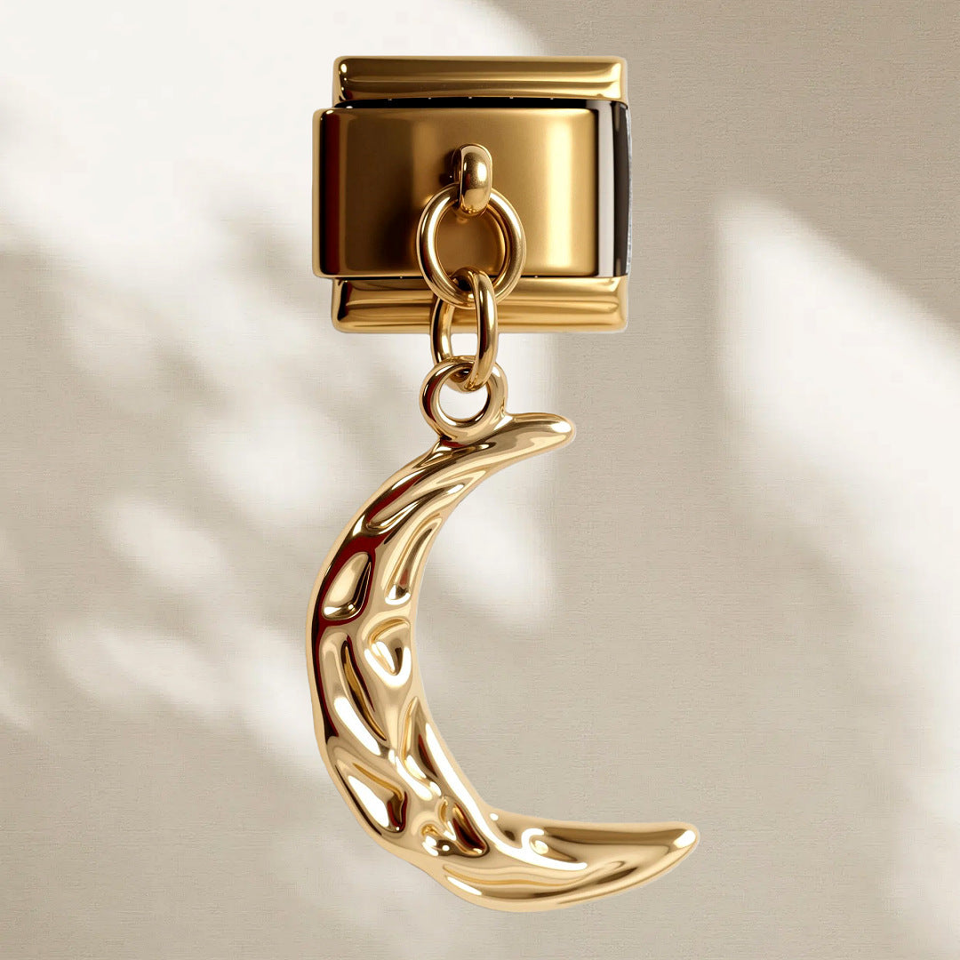 Gold Dangle Charms, Stars and Moons