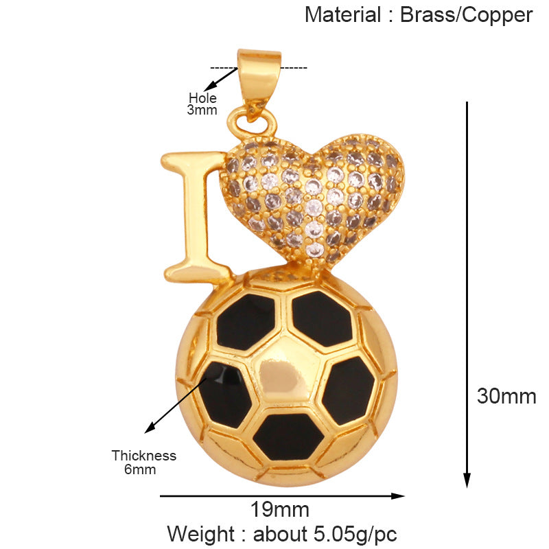 Sports Necklace Pendants, Balls and Rackets