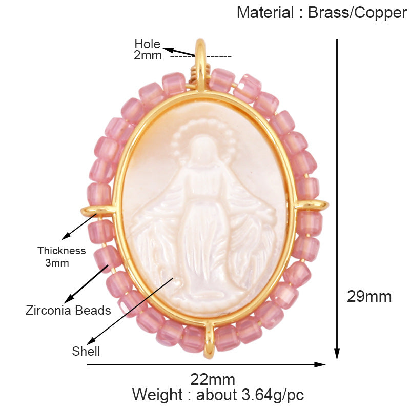 Shell Mary Oval Pink