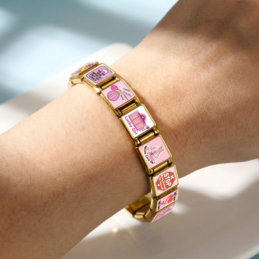 Pink Self-Love Charms, Silver and Gold