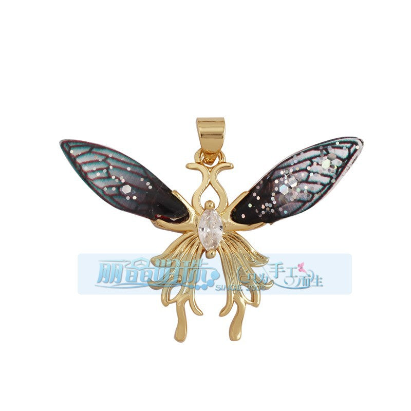 Crystal Tail Butterfly Gray