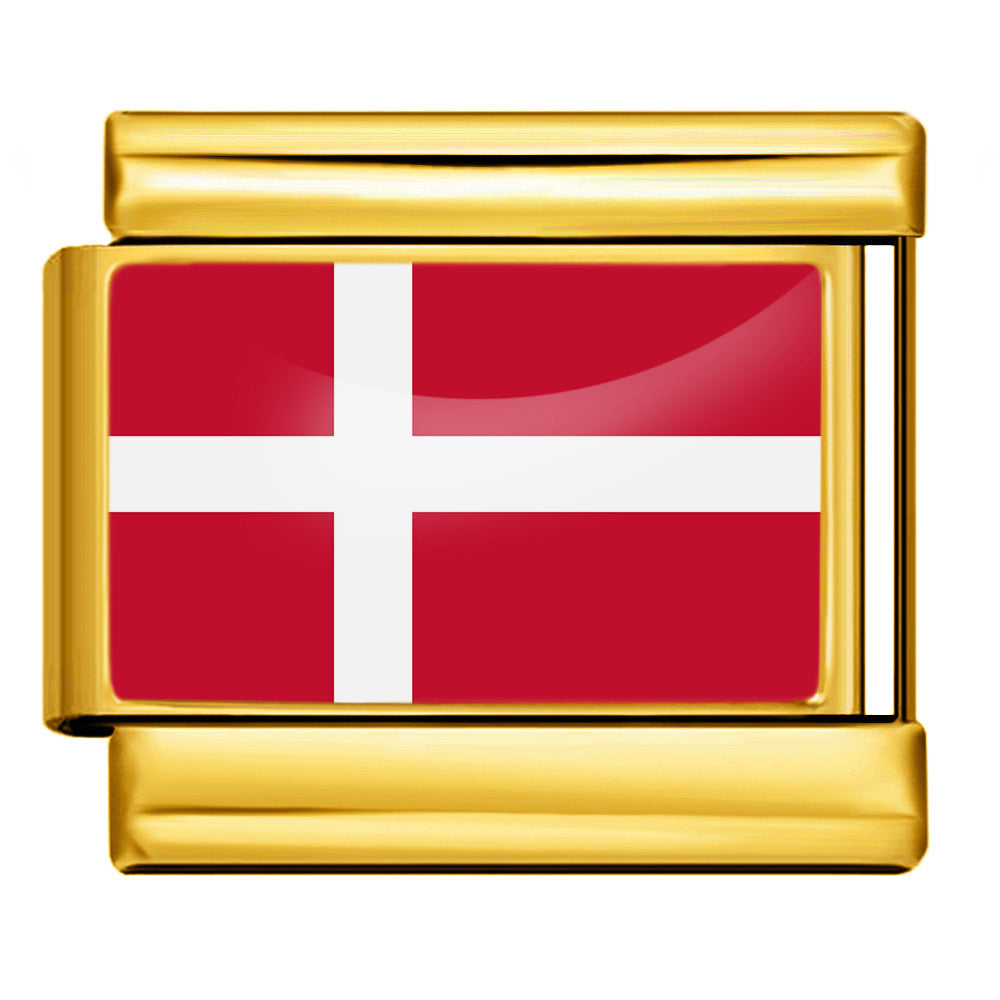 Denmark Flag, Gold