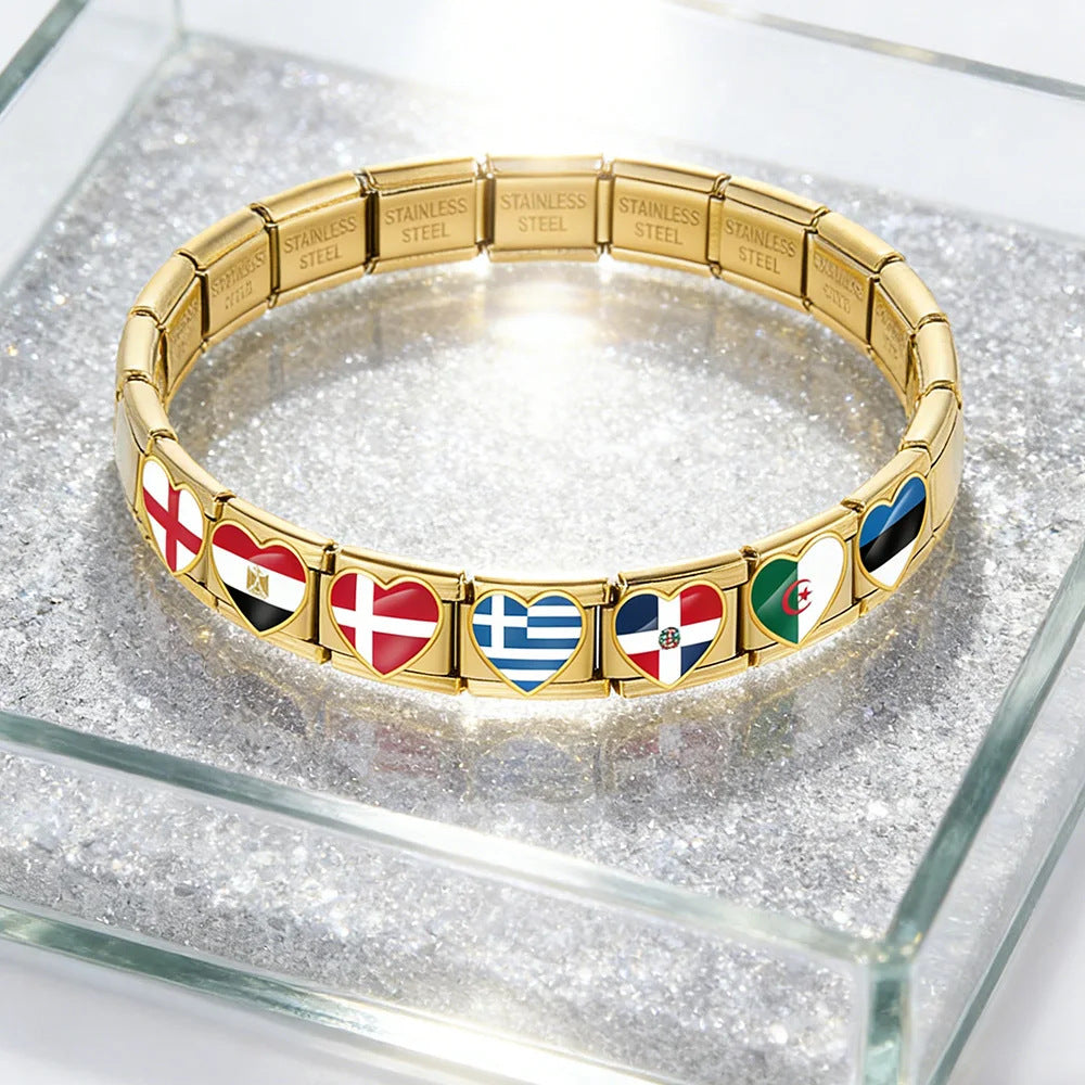 Gold National Flag Charms