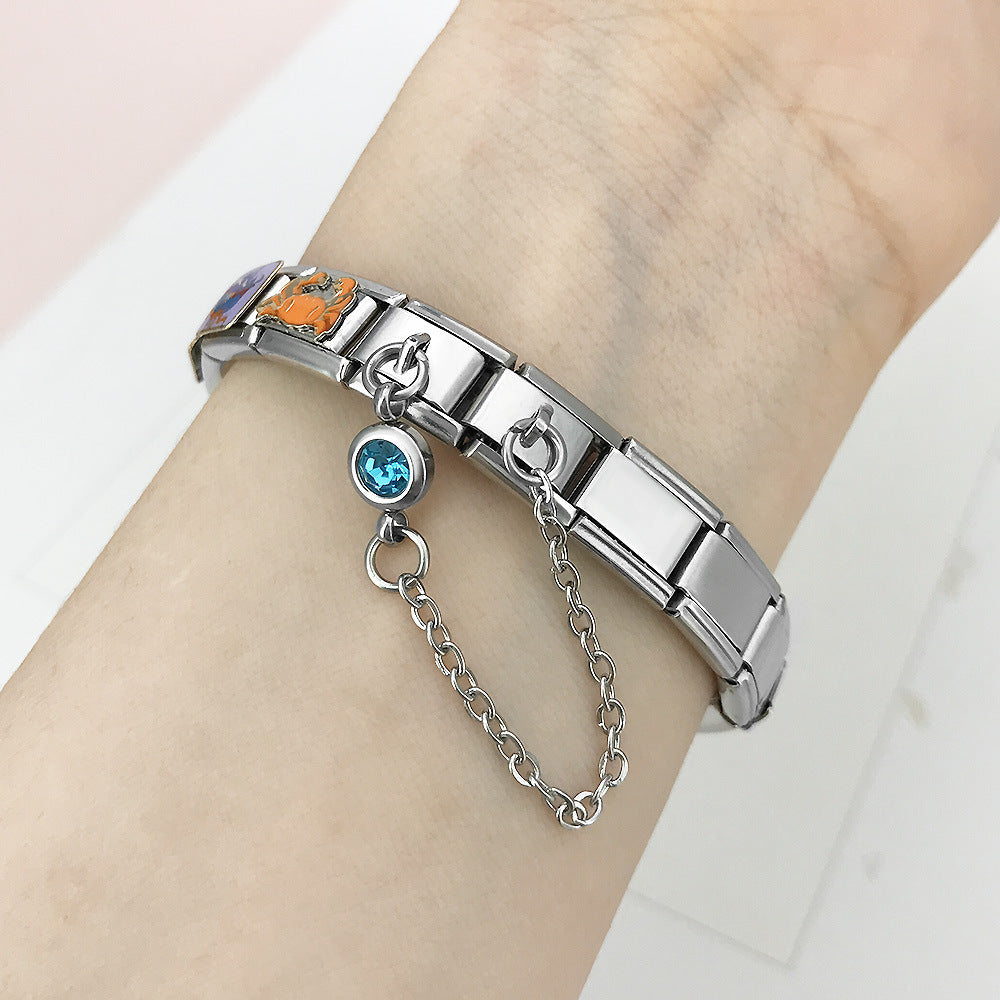 Birthstone Chain Charms, Double Link