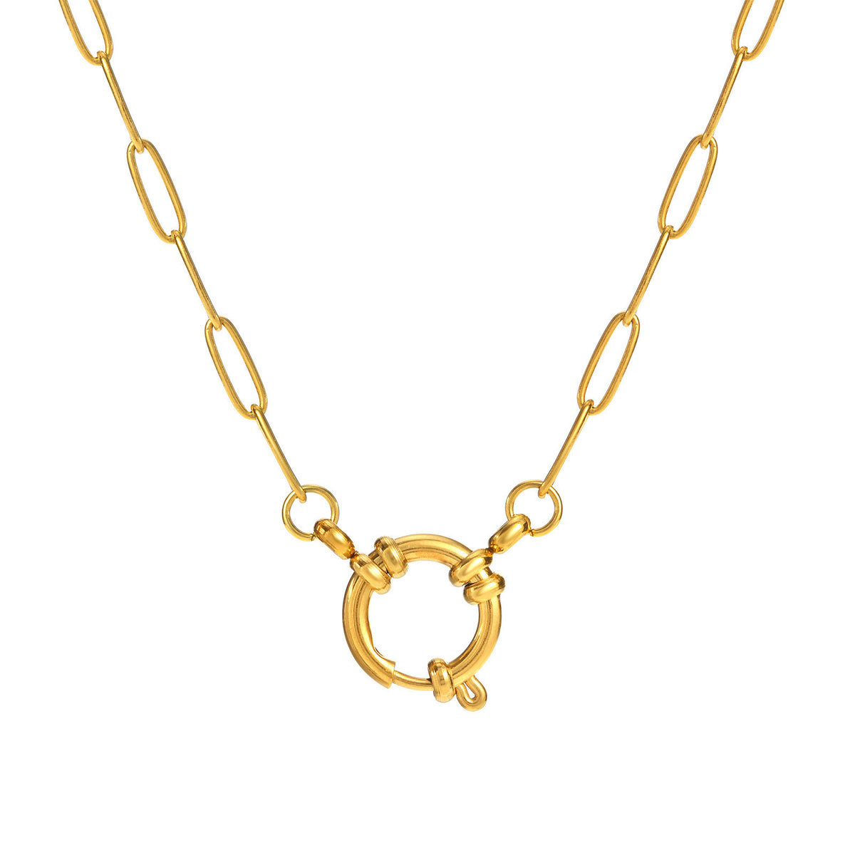 Gold Paperclip Chain 18mm Sailor Clasp