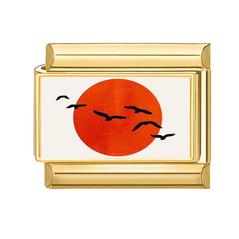 Red Sun with Birds