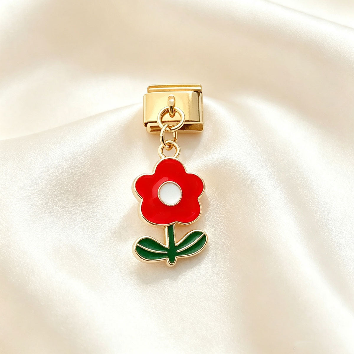 Gold Enamel Dangle Charms, Flowers and Butterflies