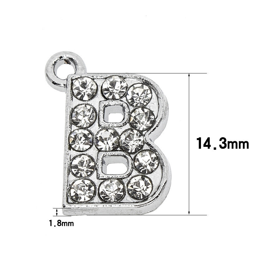 Gold Crystal Letter Necklace Charms