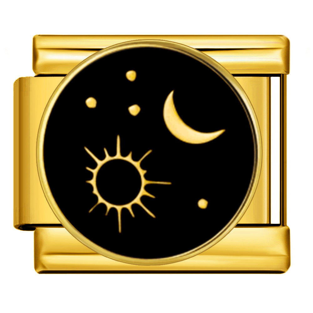 Gold and Black Enamel Charms
