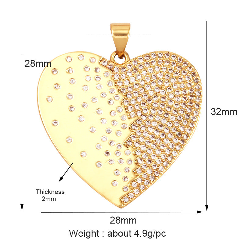 Half Pave Heart
