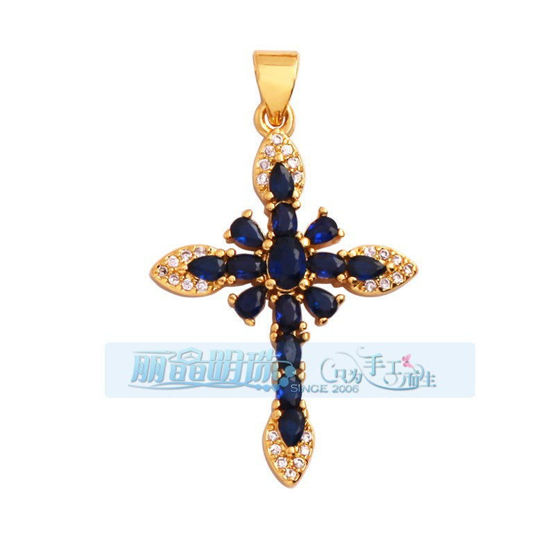 Flower Cross Blue