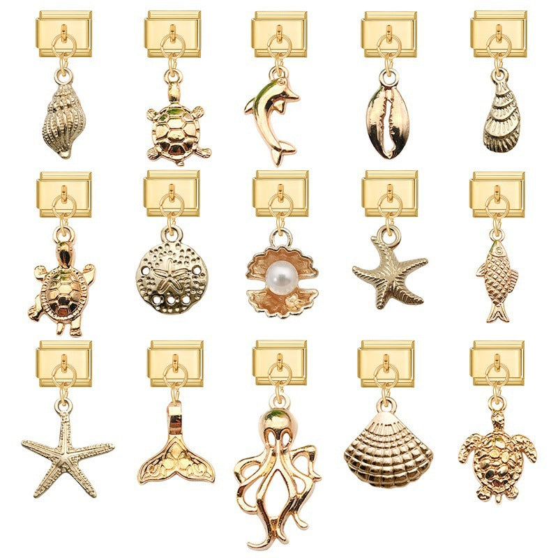 Gold Sea Life Dangle Charms