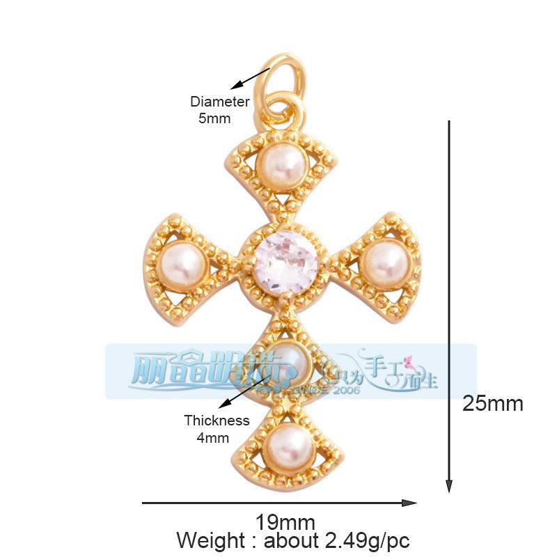 Pearl Cross Medallion