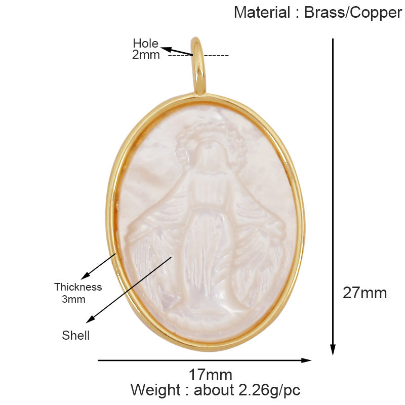 Shell Mary Oval Gold