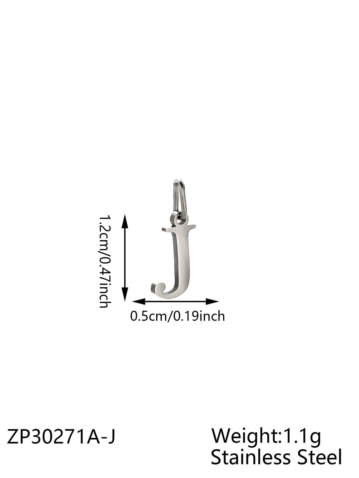 Silver Letter J