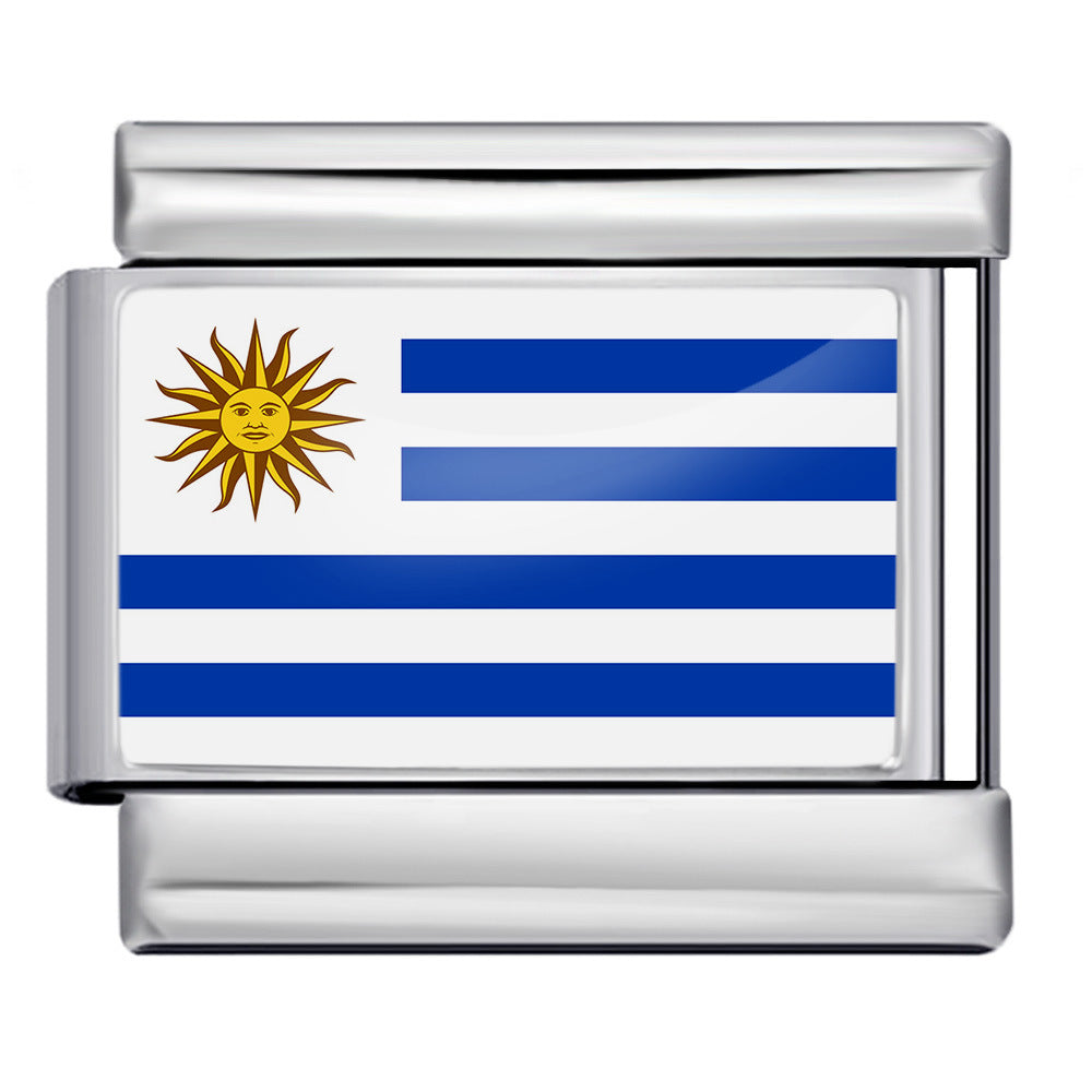 Uruguay Flag, Silver