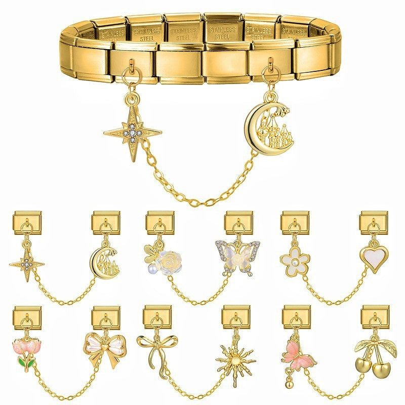 Gold Double Chain Charms