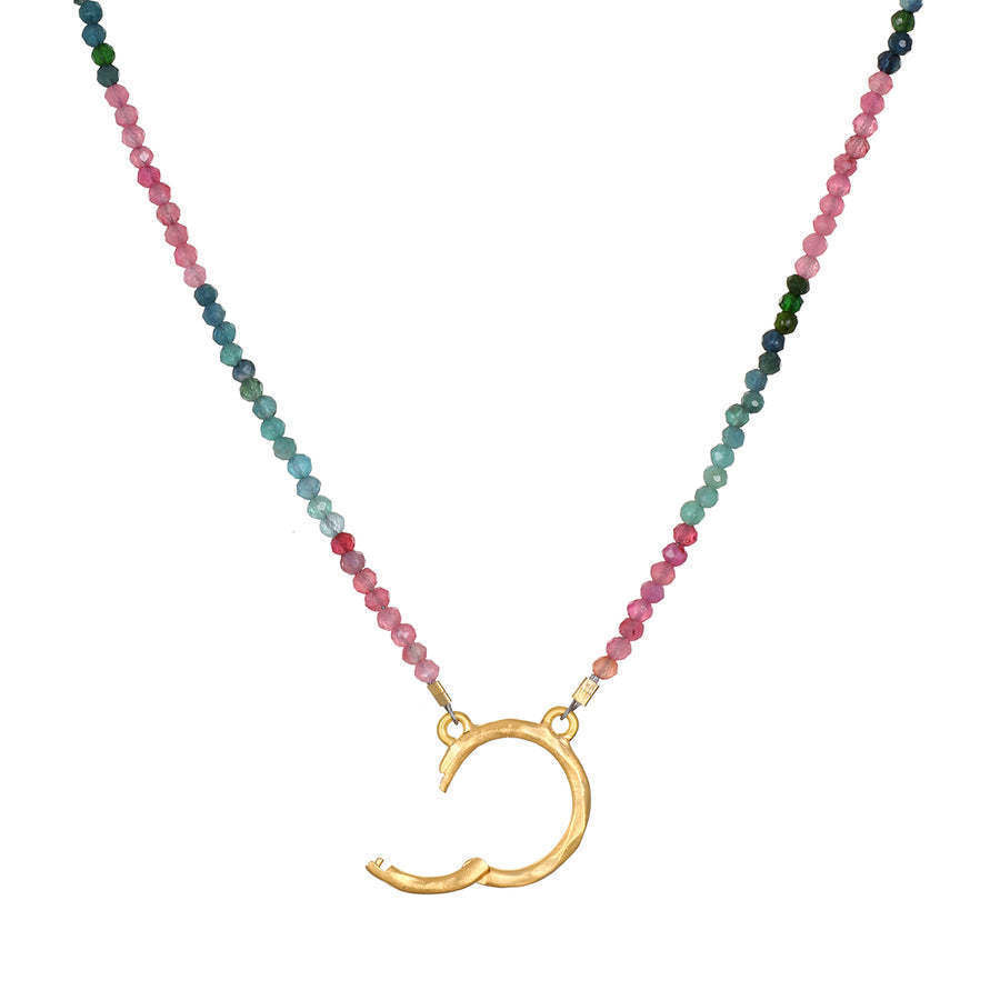 Pink and Green Bead Chain Snap Clasp