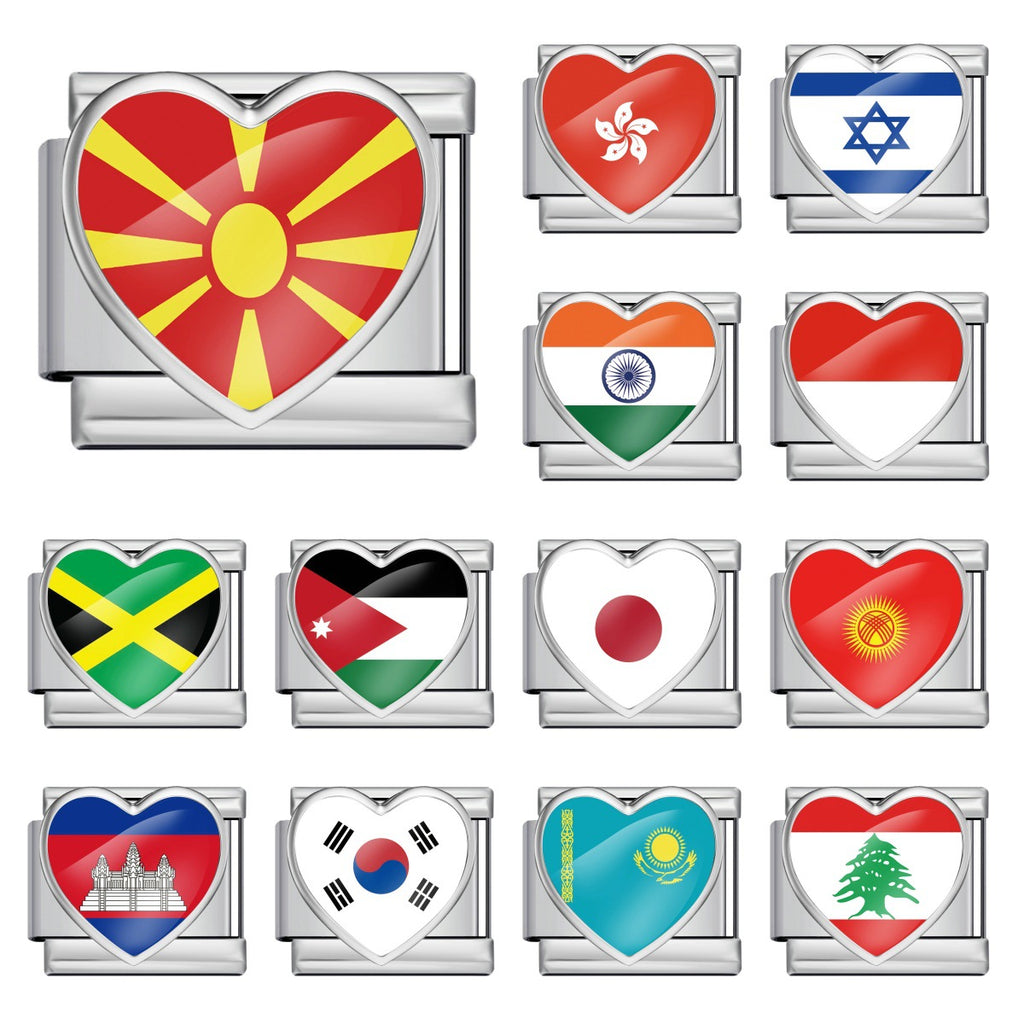 Heart Flag Charms