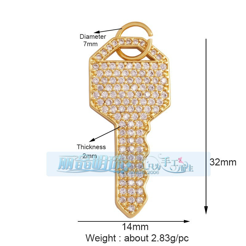 Pave Crystal Key