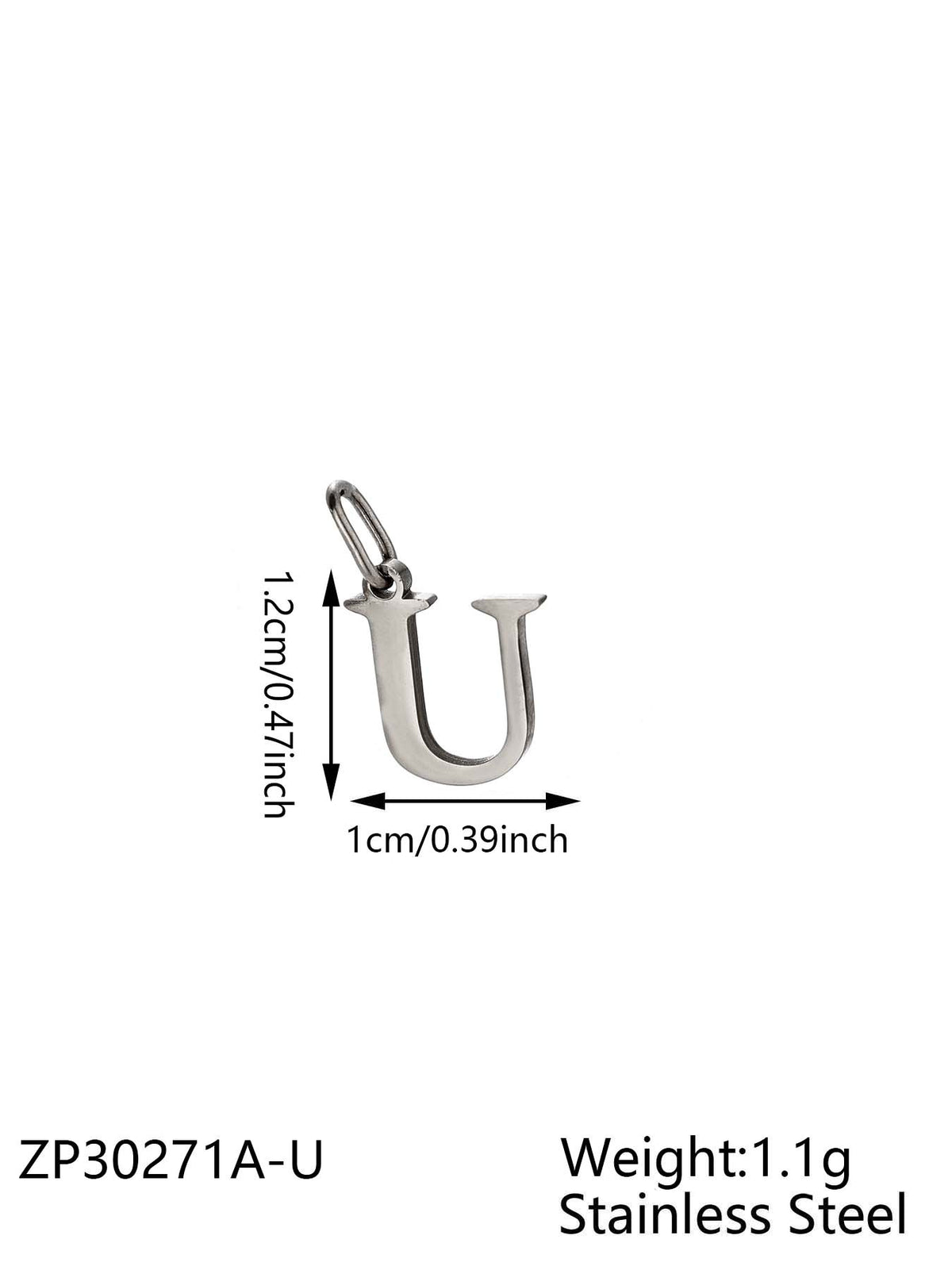 Silver Letter U