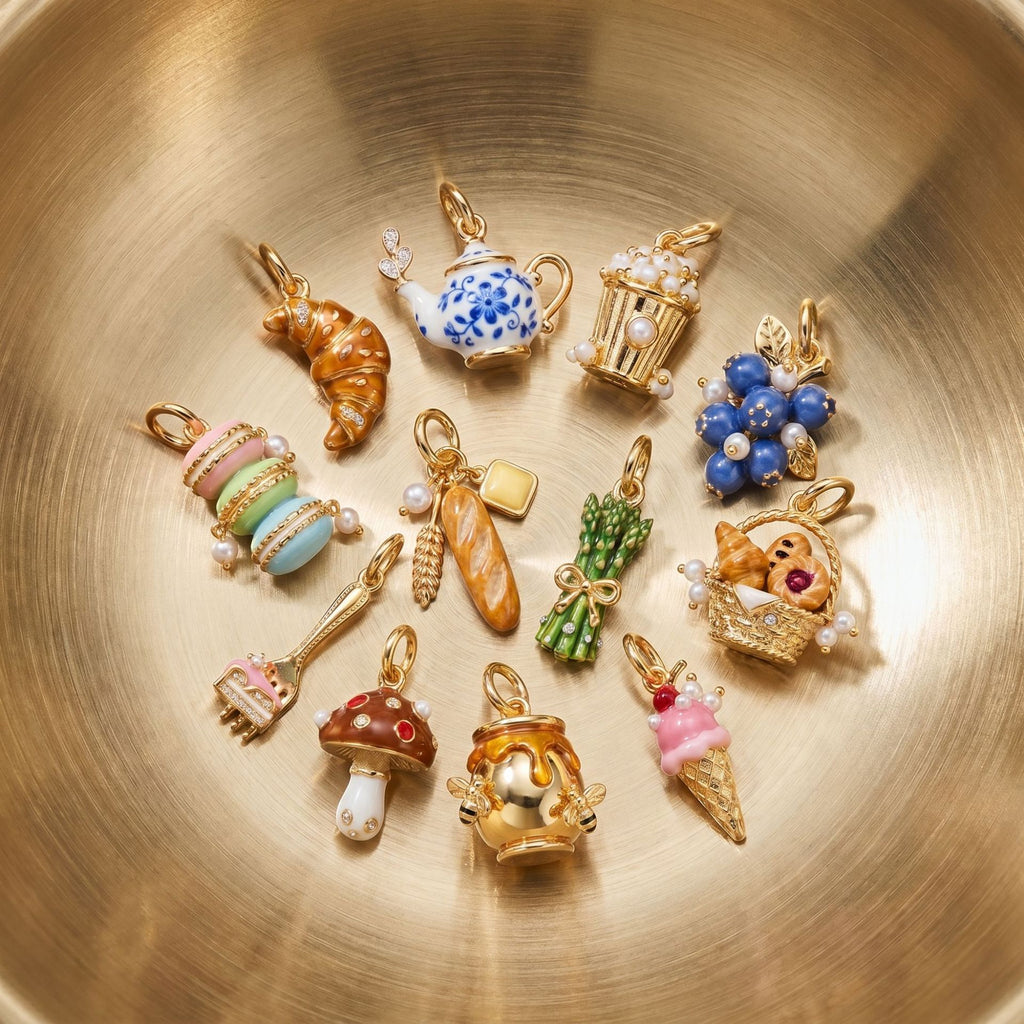 Bakery and Dessert Necklace Charms with Chains