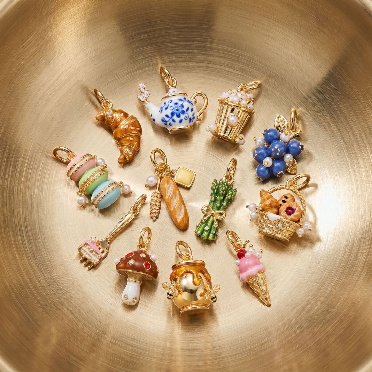 Bakery and Dessert Necklace Charms with Chains
