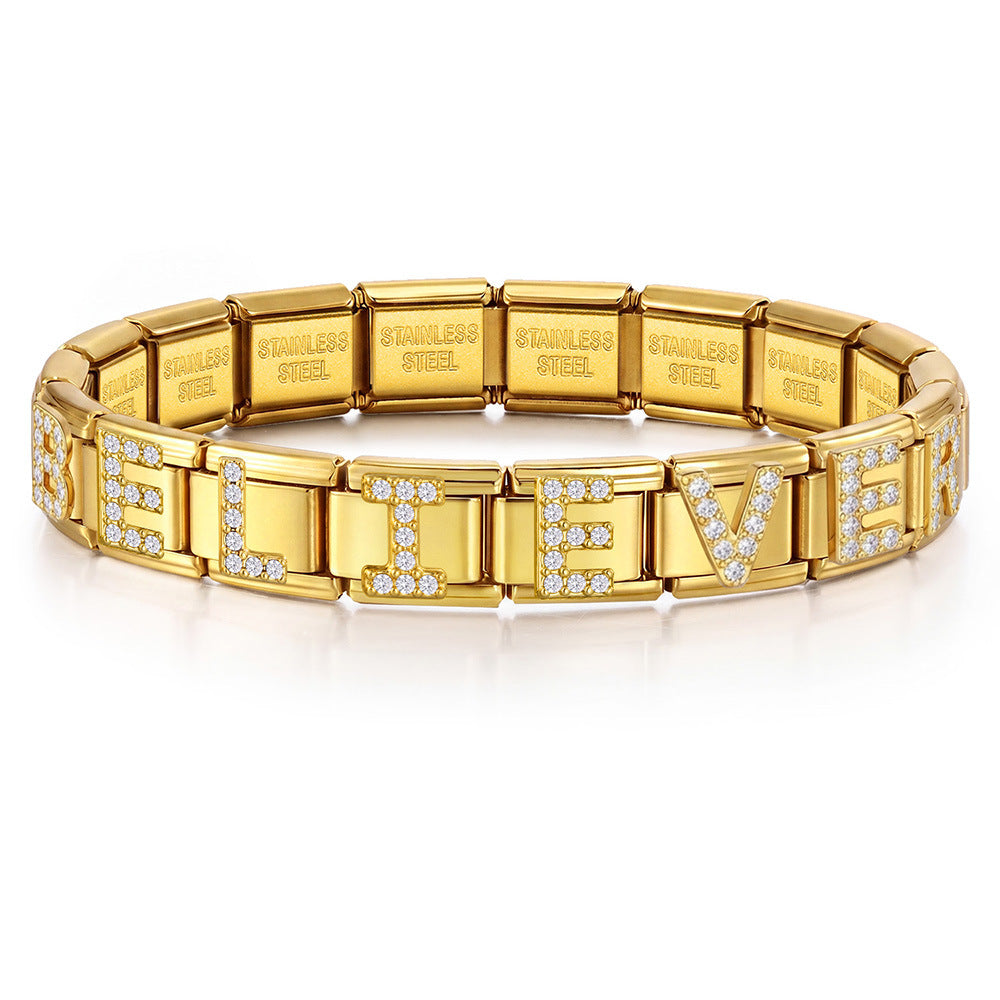 Gold Crystal Letter Charms, A to Z