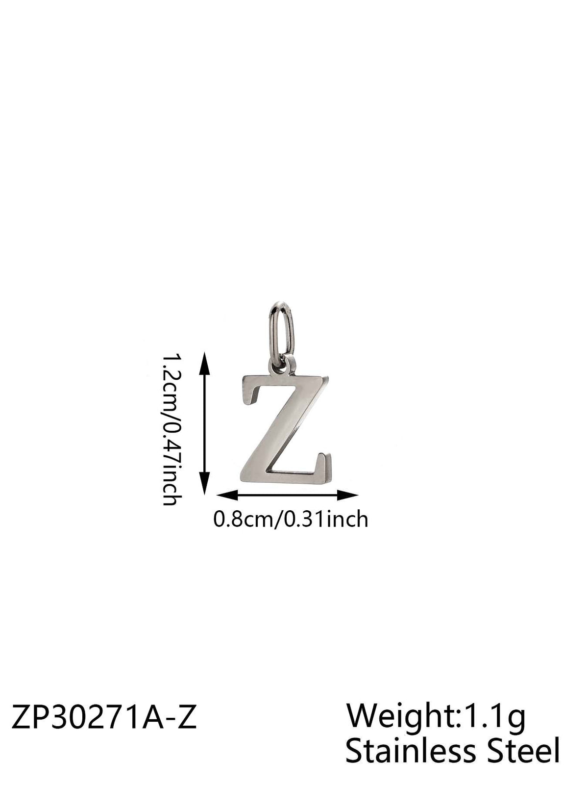 Silver Letter Z