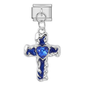 Cross with Blue Heart