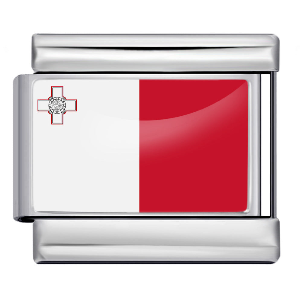 Malta Flag, Silver