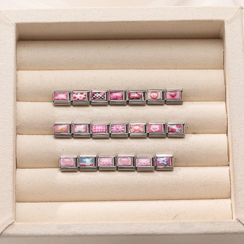 Pink Photo Charms, Flowers and Hearts