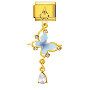 Blue Butterfly Drop, Gold