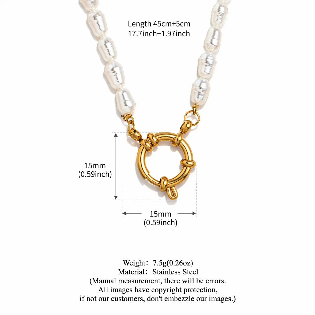 Pearl Chain Gold Clasp 45cm