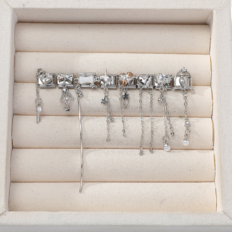 Silver Chain and Tassel Dangle Charms