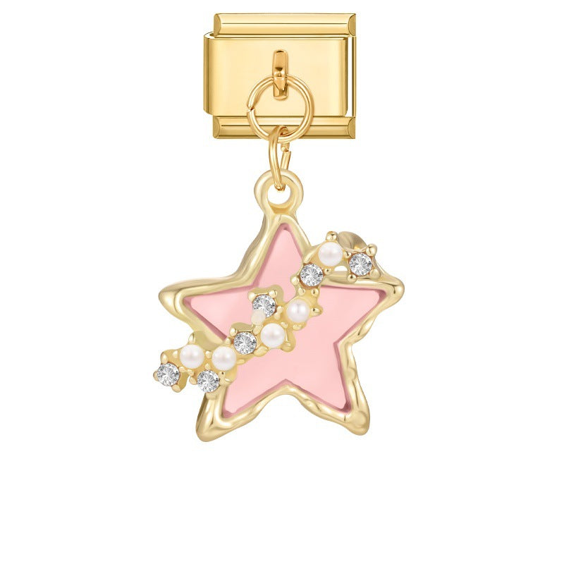 Pink Star with Pearls