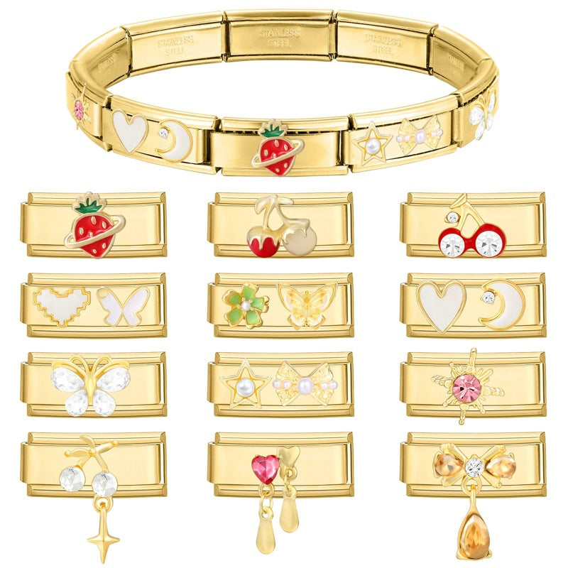 Gold Double-Width Charms