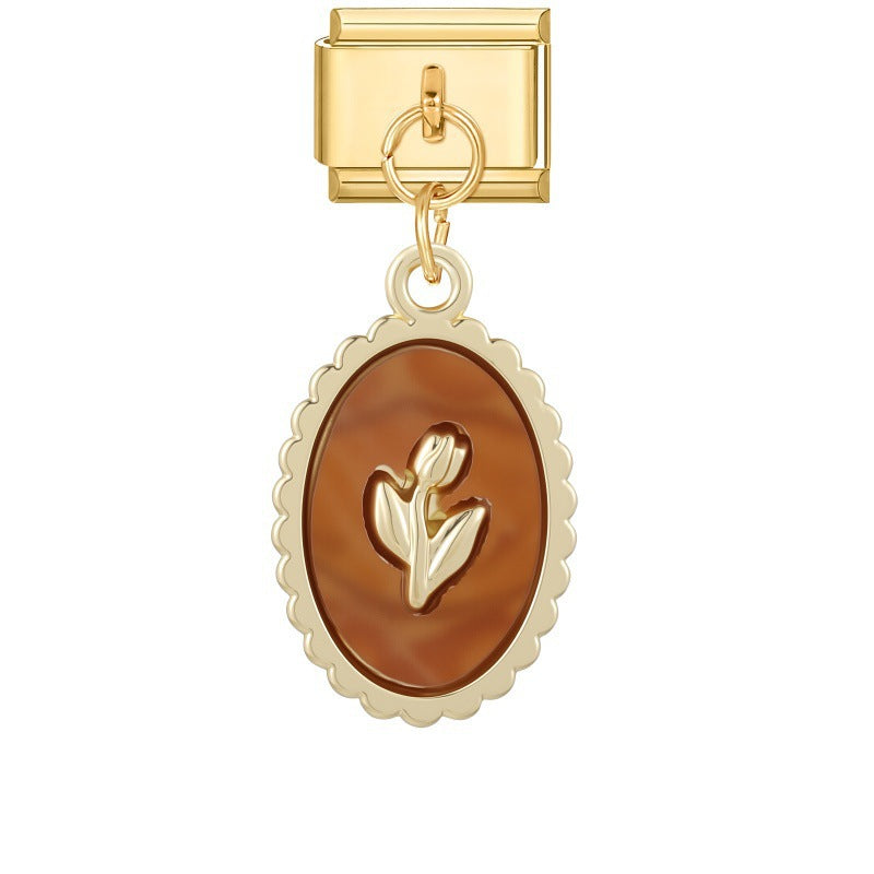 Brown Tulip Oval