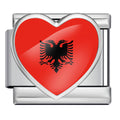 Albania Flag, Silver