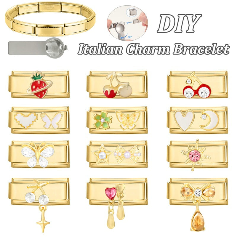 Gold Double-Width Charms