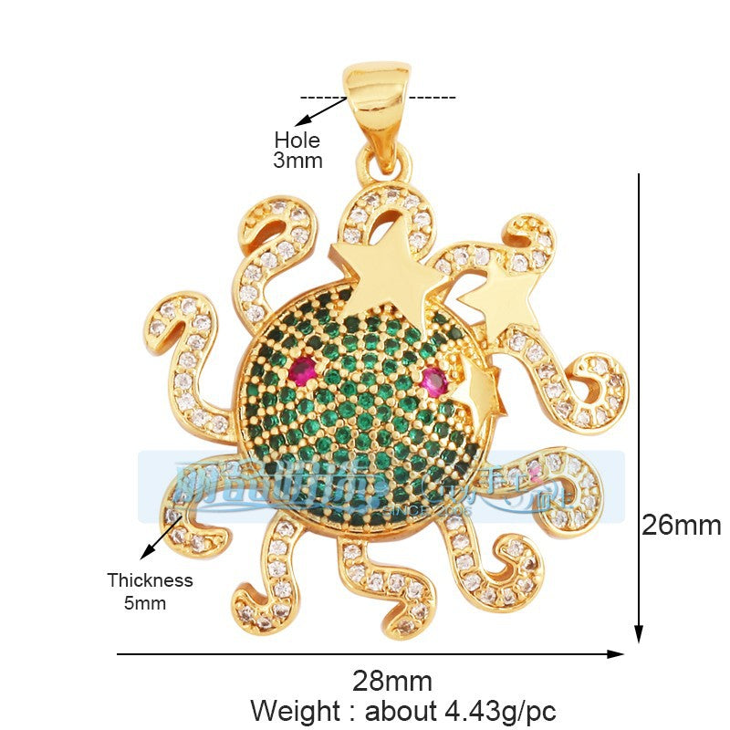 Sea Life Necklace Charms with Crystals