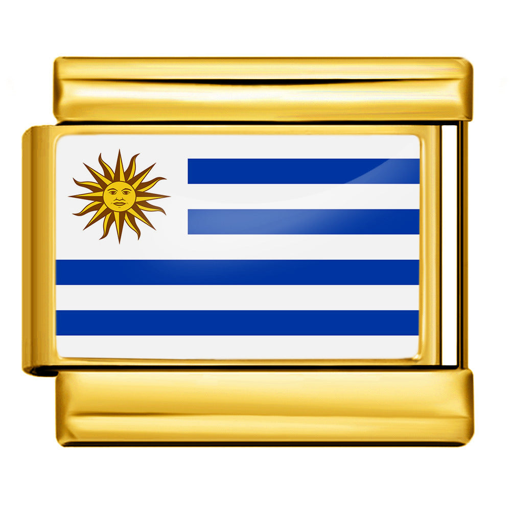 Uruguay Flag, Gold